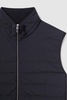 Hybrid Quilt and Knit Zip-Through Gilet in Navy