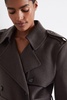 Atelier Wool And Cashmere Trench Coat in Charcoal