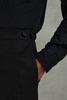 Slim Fit Linen Adjuster Trousers in Black