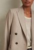 Petite Wool Blend Double Breasted Blazer in Neutral