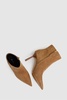 Seamed Suede Ankle Boots in Tan