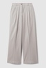 Cotton Blend Wide Leg Trousers in Grey