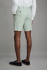 Cotton Linen Blend Internal Drawstring Shorts in Mint