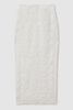 Carmela White Anna Quan Sheer Applique Midi Dress