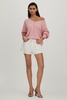 CRUSH Collection Cashmere V-Neck Jumper in Pink