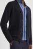 Wool Blend Button-Through Cardigan in Navy