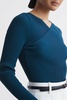 Knitted Wrap Long Sleeve Top in Teal