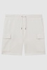 Interlock Jersey Cargo Shorts in White