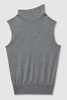 Wool Slouched Sleeveless Top in Grey