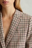 Wool Blend Checked Single Breasted Blazer in Natural Check