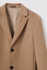 Wool Blend Single Breasted Epsom Overcoat in Camel