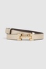 Leather Square Hinge Belt in Gold