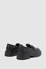 Leather Chunky Cleated Loafers in Black