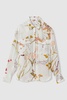 Relaxed Floral Print Shirt in Ivory