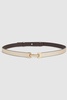 Leather Square Hinge Belt in Gold