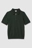 Half-Zip Knitted Polo Shirt in Emerald