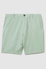 Cotton Linen Blend Internal Drawstring Shorts in Mint