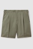 Cotton/Linen Blend Adjuster Shorts in Sage