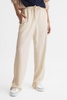 Wide Leg Pull On Trousers in Cream