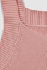 Ribbed Sweetheart Neck Top in Blush