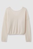 CRUSH Collection Cashmere Cropped Reversible Jumper in Milk