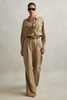 Lyocell Wide Leg Jumpsuit in Khaki