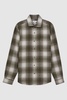 Wool Checked Long Sleeve Shirt in Green Multi