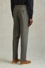 Halgas Dark Sage 100% Linen Side Adjuster Slim Fit Trousers