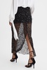 Anna Quan Embellished Netted Midi Skirt in Black