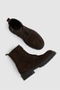 Leather Lace-Up Boots in Chocolate