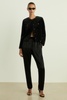 Cropped Velvet Jacket in Black