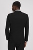 Slim Fit Double Breasted Tuxedo Jacket in Black