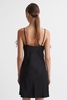 Sleeper Feather Mini Slip Dress in Black