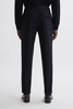 Slim Fit Brushed Wool Trousers in Navy