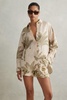 Linen Tropical Print Shirt in Neutral