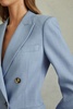 Petite Double Breasted Suit Blazer with TENCEL™ Fibers in Blue