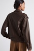 Atelier Grained Leather Jacket in Chocolate