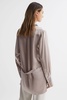 Oversized Silk Button Through Shirt in Champagne