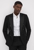 Slim Fit Double Breasted Tuxedo Jacket in Black