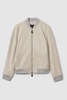 Diego Off White Suede Bomber Jacket