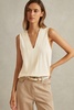 V-Neck Shell Top in Ivory