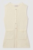 Codie White Anna Quan Knitted Cotton Sleeveless Cardigan