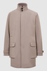 Funnel Neck Removable Insert Jacket in Taupe