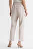 Tapered Linen Trousers in Oatmeal