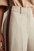 Side Stripe Wide Leg Trousers in Stone