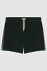 Towelling Drawstring Shorts in Dark Green