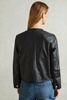 Cropped Leather Jacket in Black