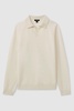 Wool-Cashmere Open-Collar Polo Shirt in Ivory