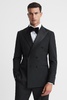 Modern Fit Double Breasted Tuxedo Jacket in Black