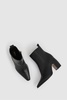 Leather Blocked Heel Ankle Boots in Black